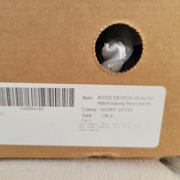 Ivory Satin Block Heels, Wide Fit - Picture 4 of 4